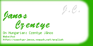 janos czentye business card